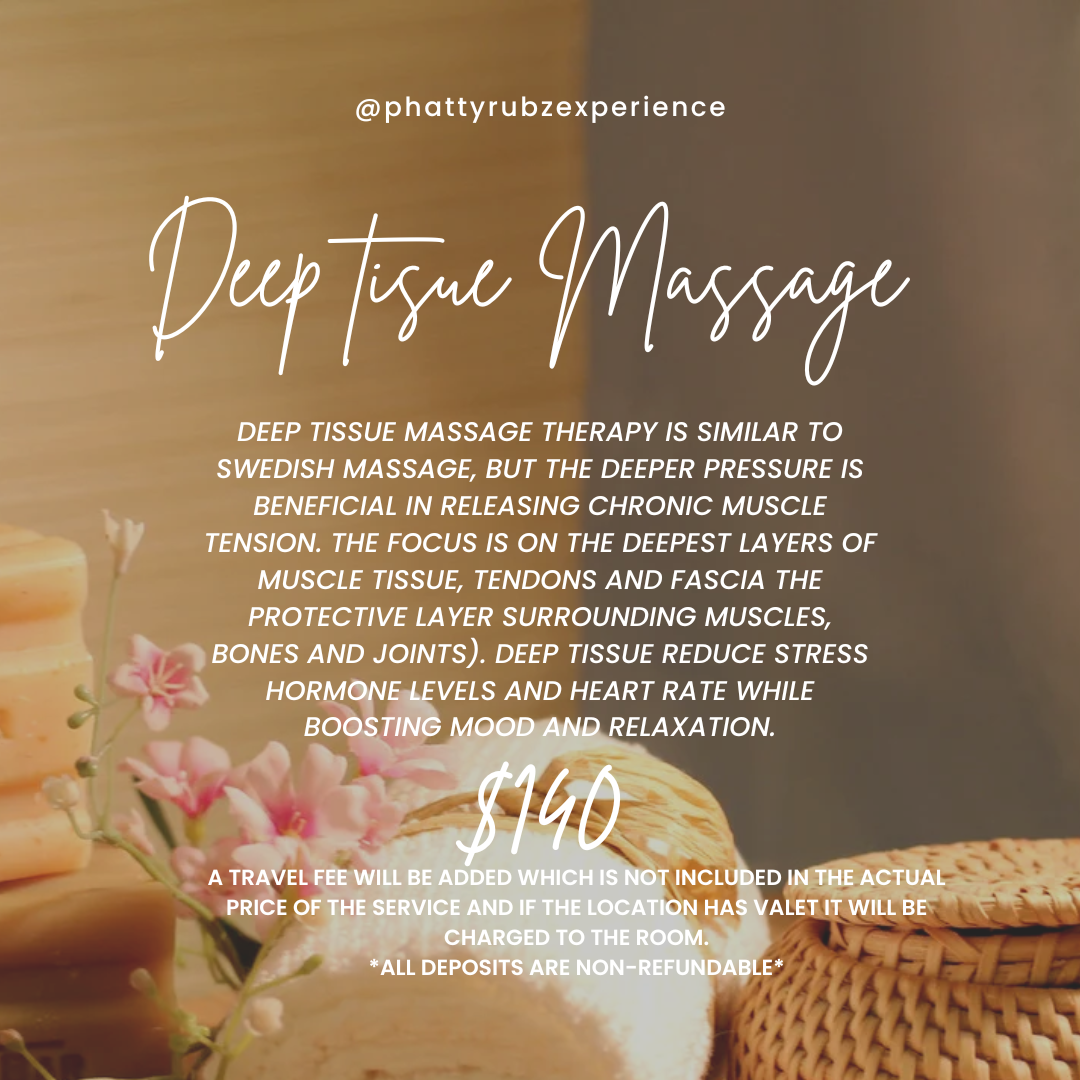 Deep tissue massage deposit